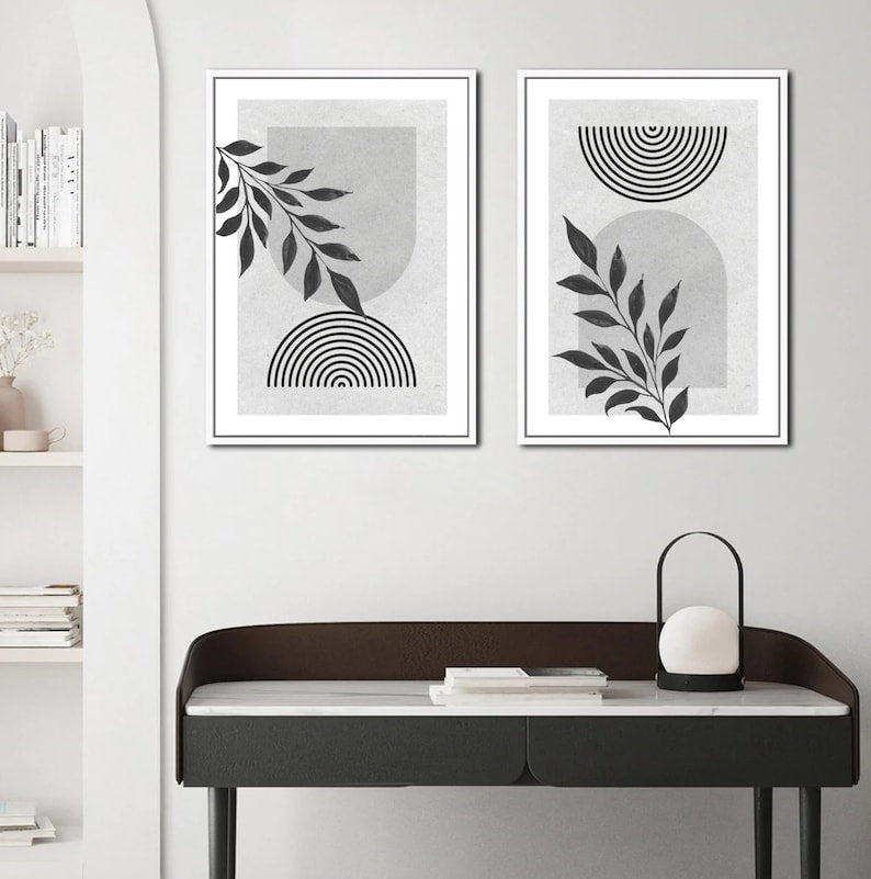 Abstract Boho Printable Wall Art, Modern Minimalist Gallery Set