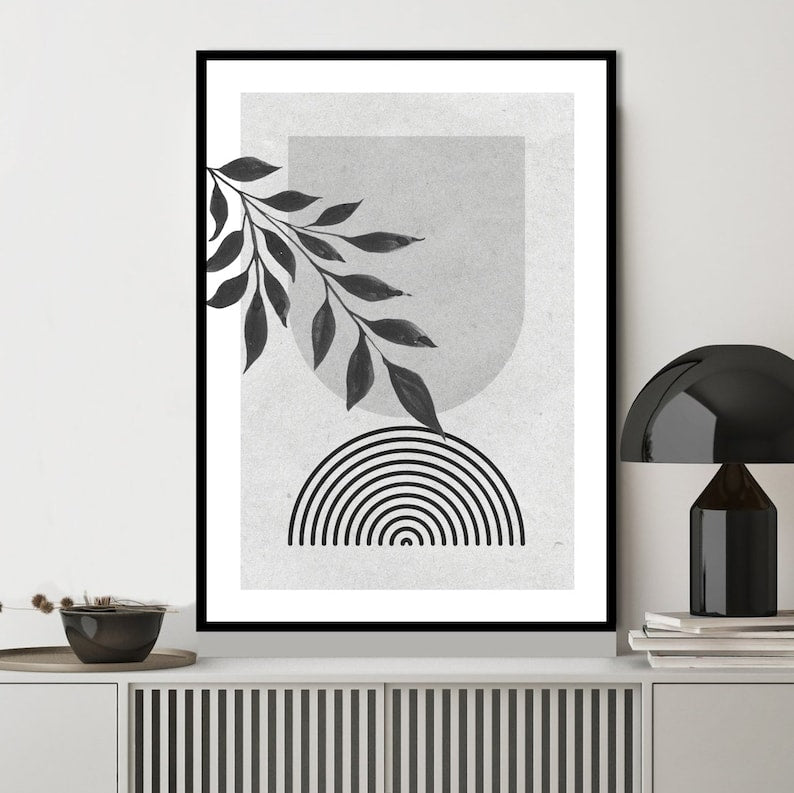 Abstract Boho Printable Wall Art, Modern Minimalist Gallery Set