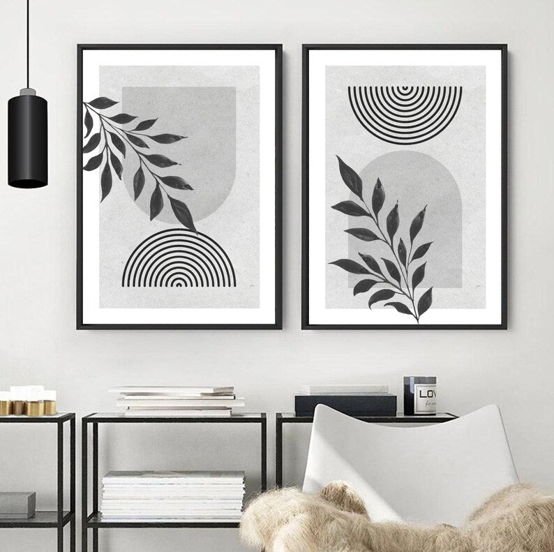 Abstract Boho Printable Wall Art, Modern Minimalist Gallery Set