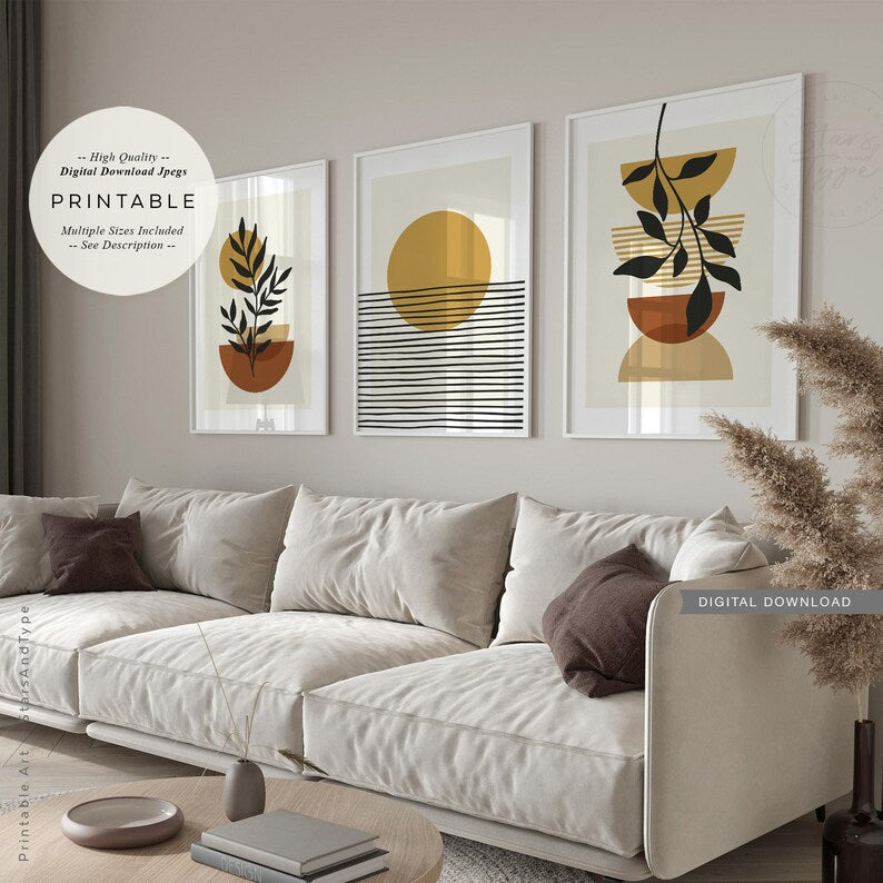 Bohemian Abstract Wall Art Set of 6: Digital Downloads