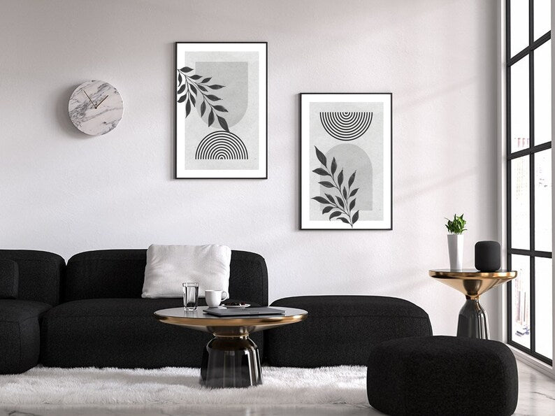 Abstract Boho Printable Wall Art, Modern Minimalist Gallery Set