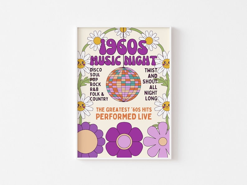 Groovy 60s Disco Night Print