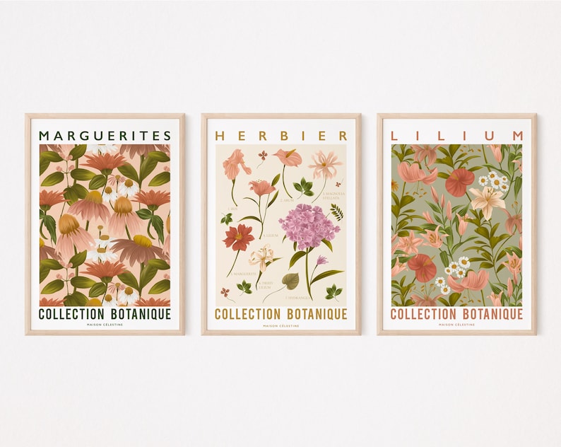 Botanical Trio: Nature's Beauty in Your Home