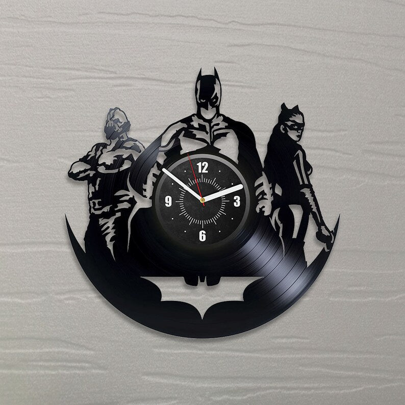 DC Comics Vinyl Record Wall Clock: Modern Decor and Collectible Gift