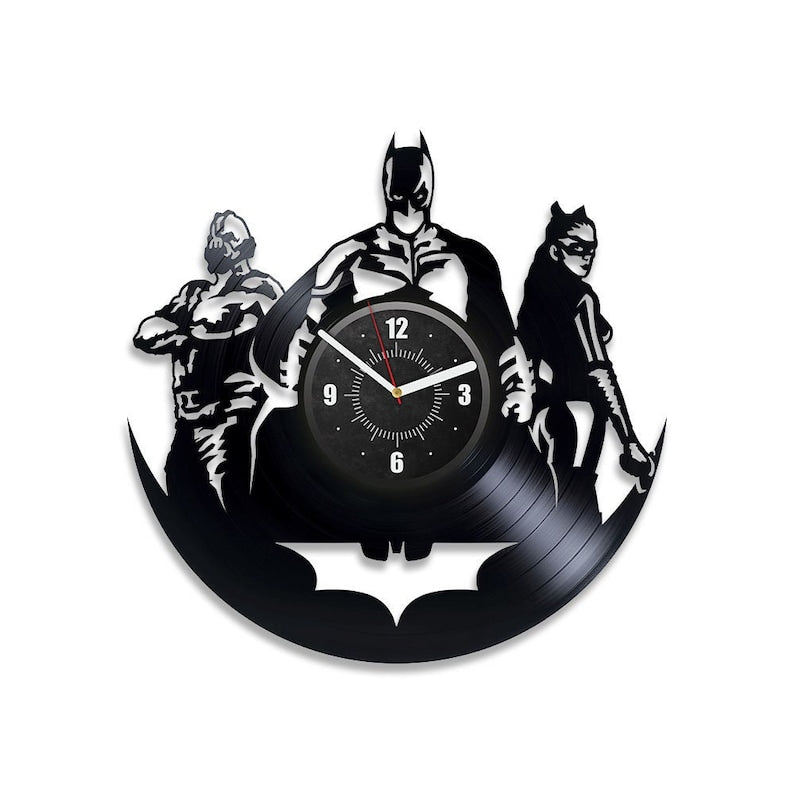 DC Comics Vinyl Record Wall Clock: Modern Decor and Collectible Gift