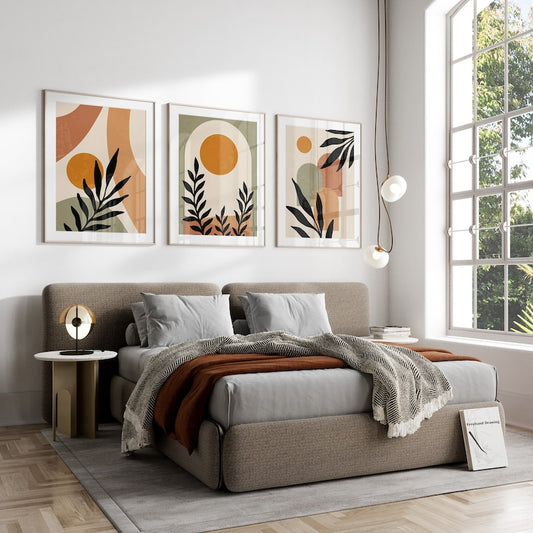 Boho Abstract Wall Art Trio (Unframed)