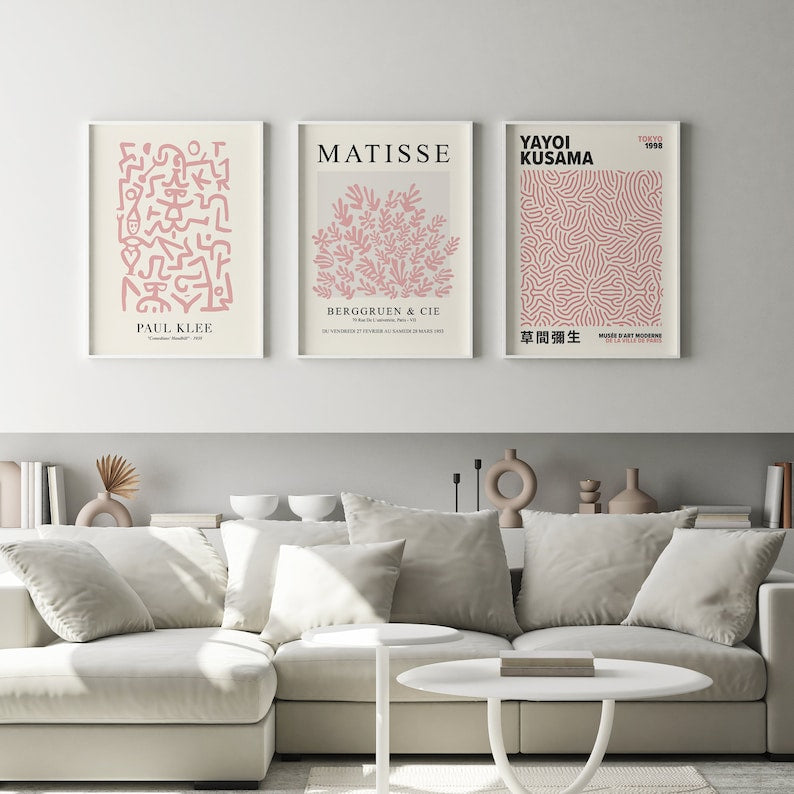 3-Piece Gallery Wall Art Bundle: Matisse, Klee, and Exhibition Posters