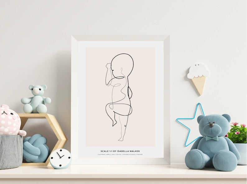 Personalized 1:1 Scale Birth Poster - Digital