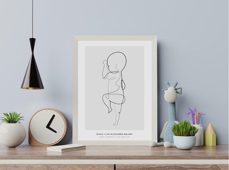 Personalized 1:1 Scale Birth Poster - Digital