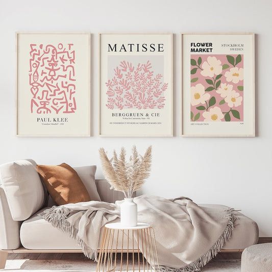 3-Piece Gallery Wall Art Bundle: Matisse, Klee, and Exhibition Posters