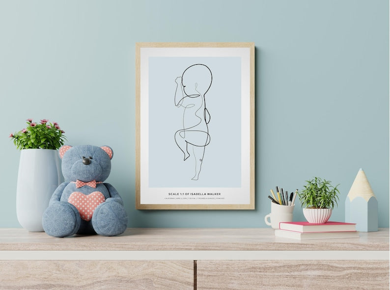 Personalized 1:1 Scale Birth Poster - Digital