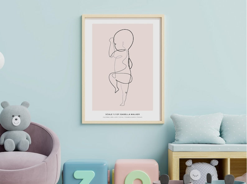 Personalized 1:1 Scale Birth Poster - Digital