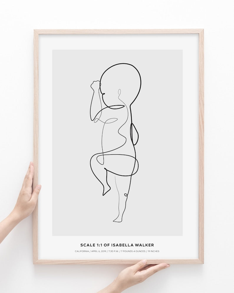 Personalized 1:1 Scale Birth Poster - Digital