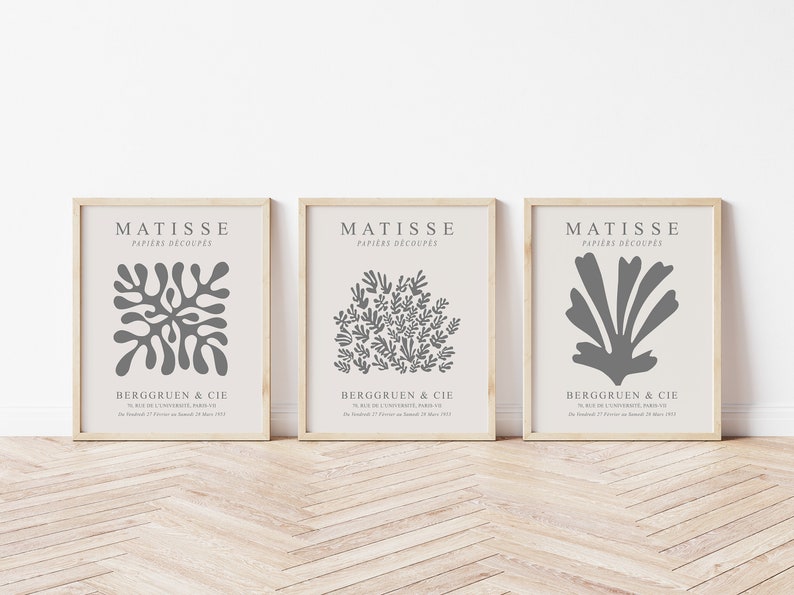 Elegant Matisse Print Set: Neutral Wall Art Trio