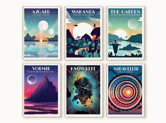 Marvel Cinematic Universe Posters Collection: Asgard, Wakanda, and More