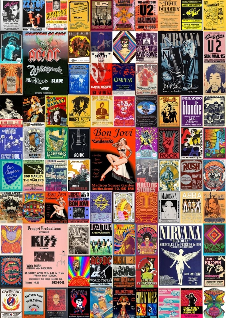 Aesthetic Wall Decor: 500 pcs Retro Band Poster