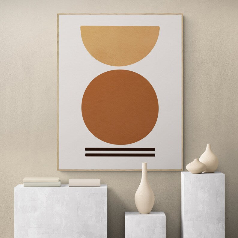 Boho Abstract Wall Art Set of 10, Mid-Century Modern Prints