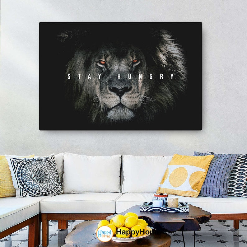 Motivational Wall Art: "Stay Hungry" Inspirational Canvas Poster