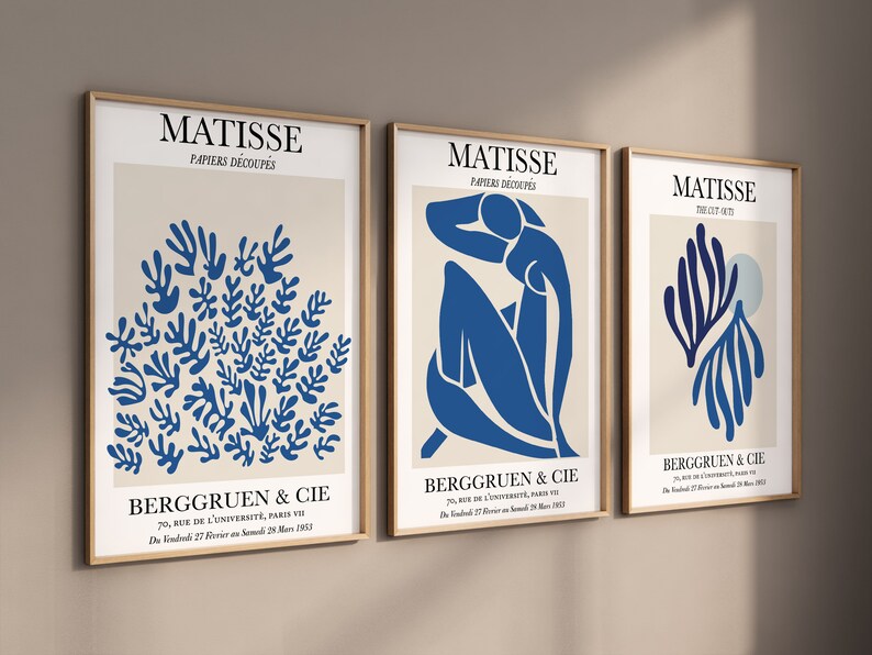 Mid-Century Matisse Prints: Digital Trio for Modern Gallery Wall