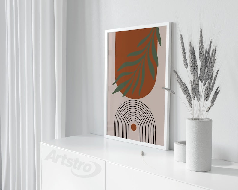 Boho Abstract Wall Art Trio: Scandi Mid-Century Prints