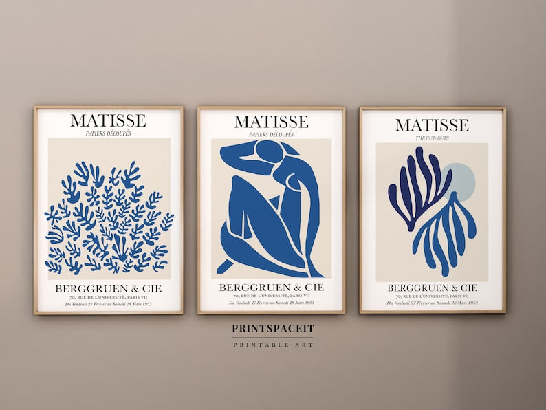 Mid-Century Matisse Prints: Digital Trio for Modern Gallery Wall