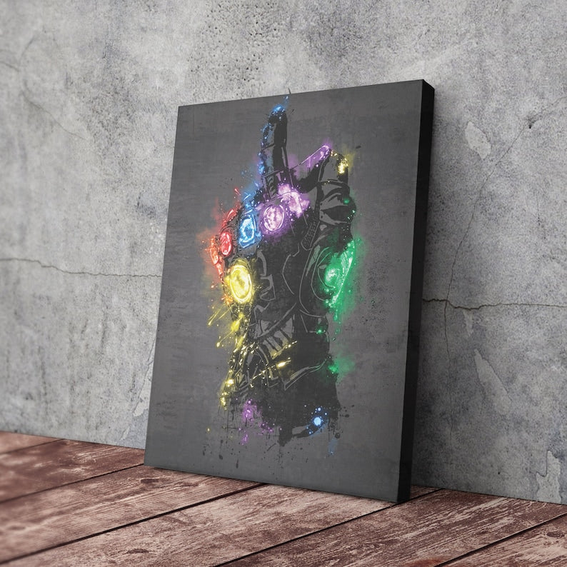 Infinity Gauntlet Neon Canvas Art