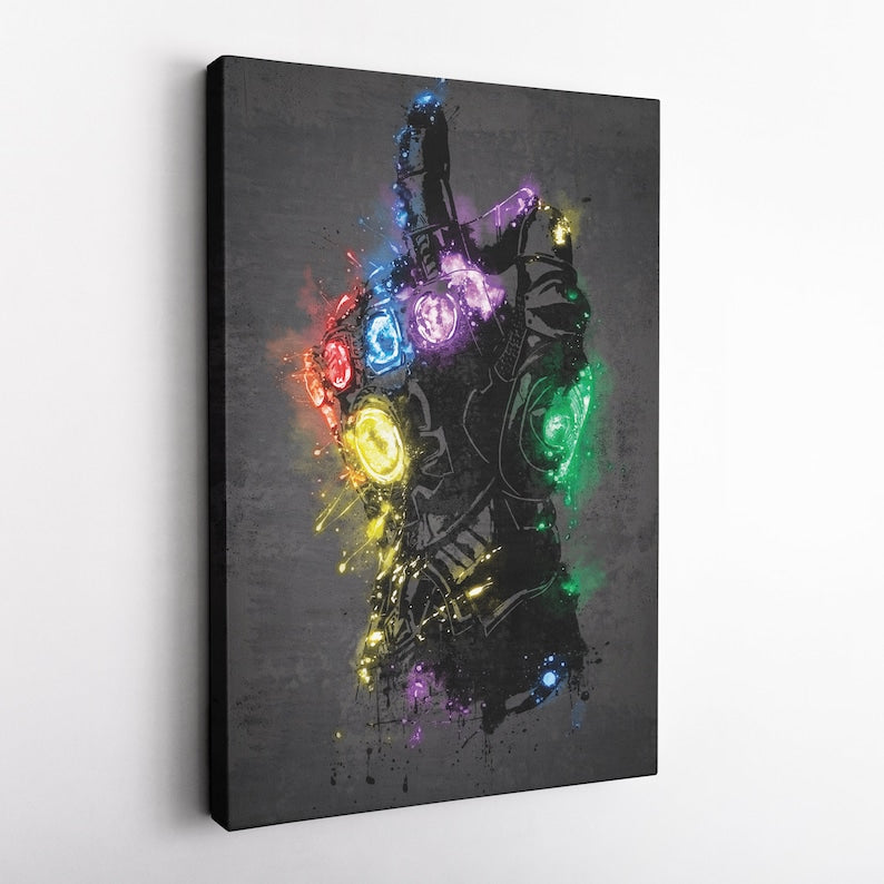 Infinity Gauntlet Neon Canvas Art