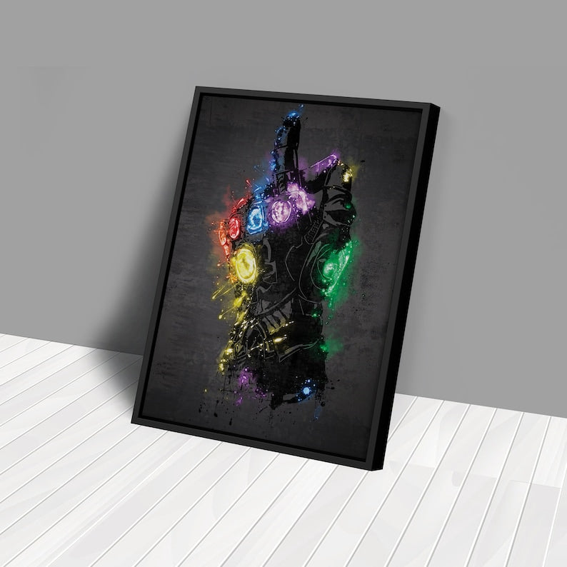 Infinity Gauntlet Neon Canvas Art