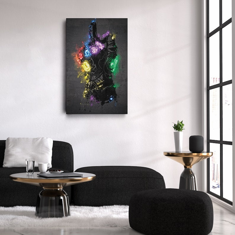 Infinity Gauntlet Neon Canvas Art