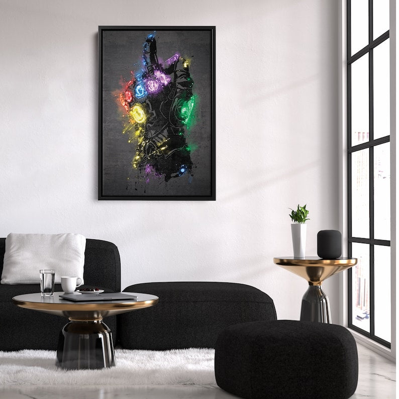 Infinity Gauntlet Neon Canvas Art