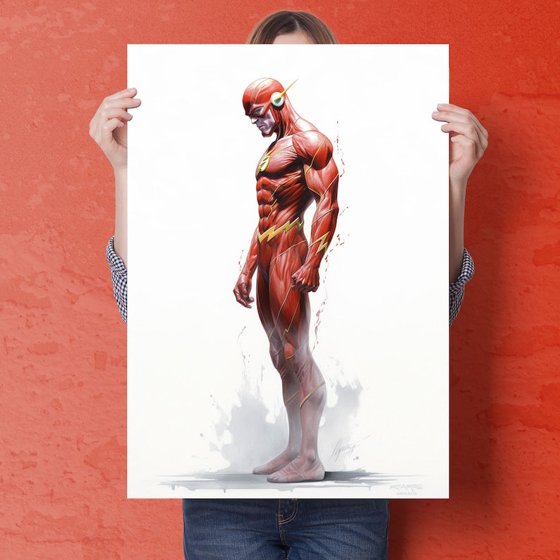 The Flash Super Hero Art: Digital Download Poster