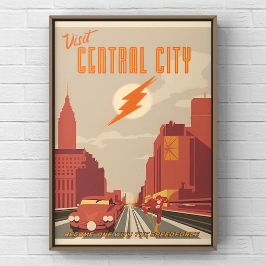 The Flash Central City Vintage Travel Poster