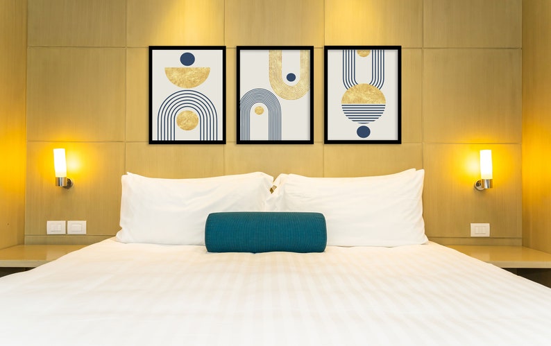 Boho Abstract Wall Prints, Set of 3 | Mid-Century Modern Art