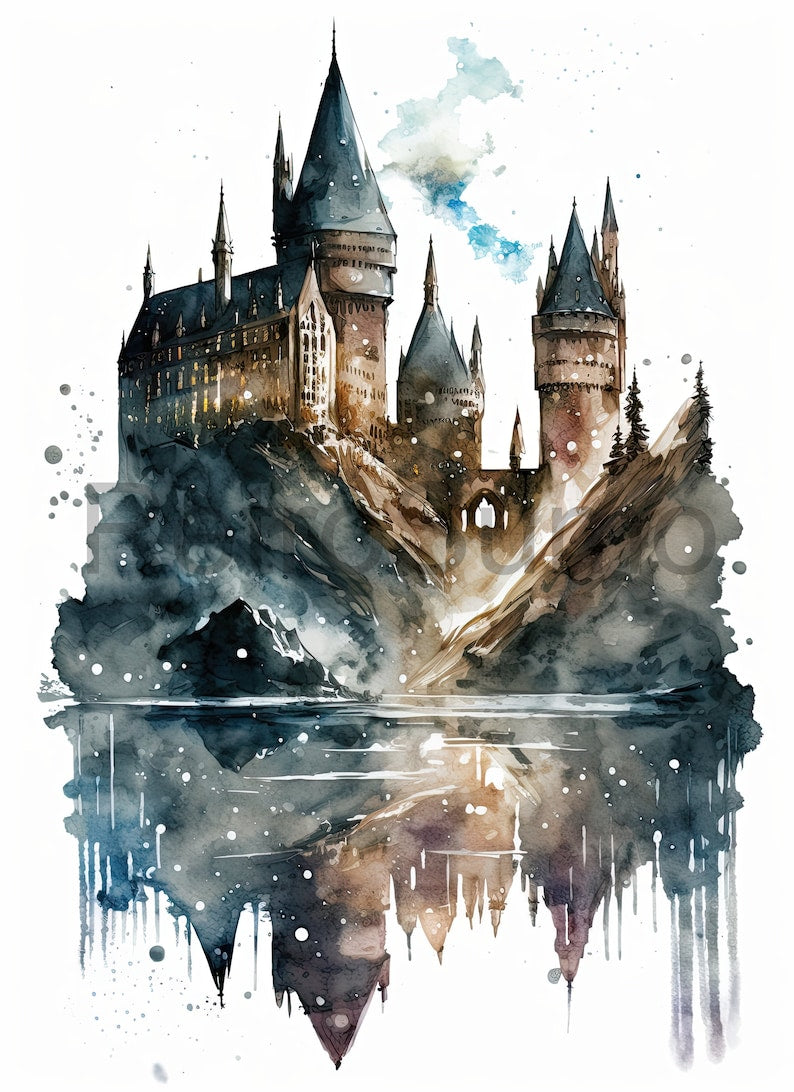 Hogwarts Watercolor Prints: Magical Wall Art for Potterheads