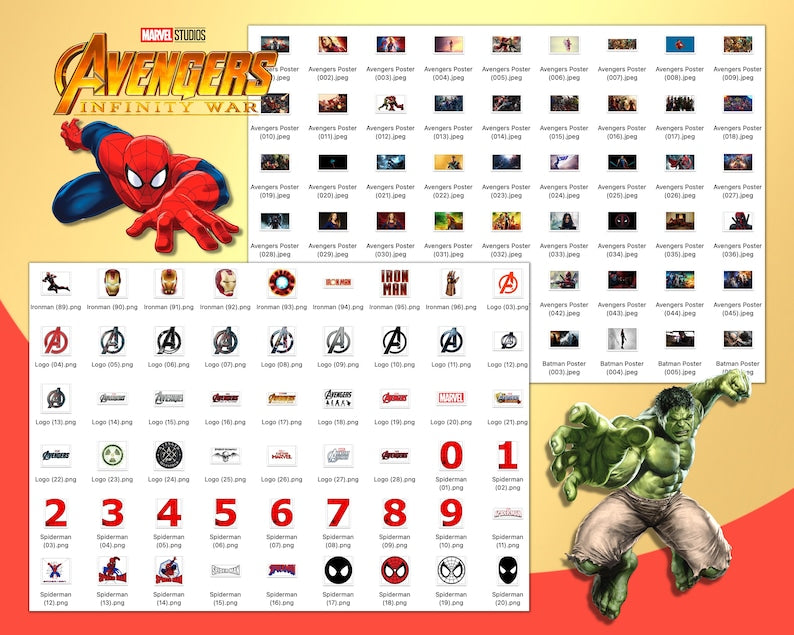 Marvel Avengers Heroes Clipart PNG Posters