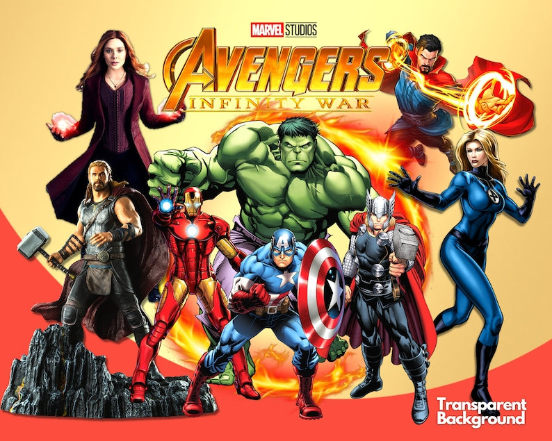 Marvel Avengers Heroes Clipart PNG Posters