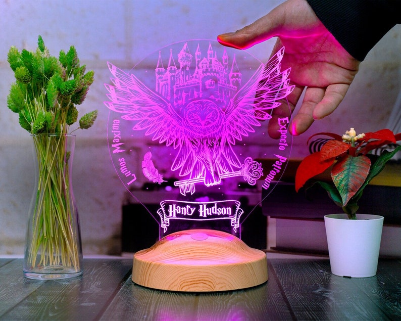 Personalized Hedwig 3D LED Lamp: Magical Nightlight