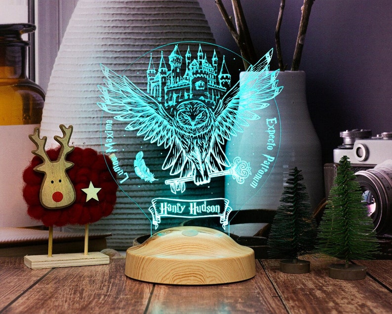 Personalized Hedwig 3D LED Lamp: Magical Nightlight