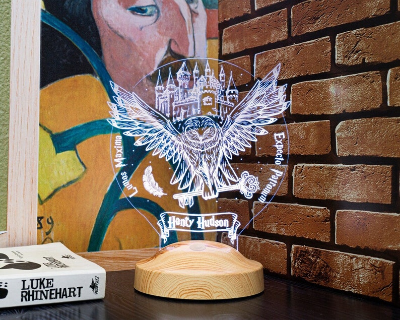 Personalized Hedwig 3D LED Lamp: Magical Nightlight