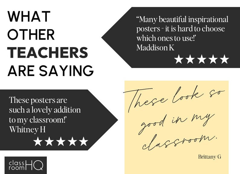 Motivational Poster Set for Teachers and Students