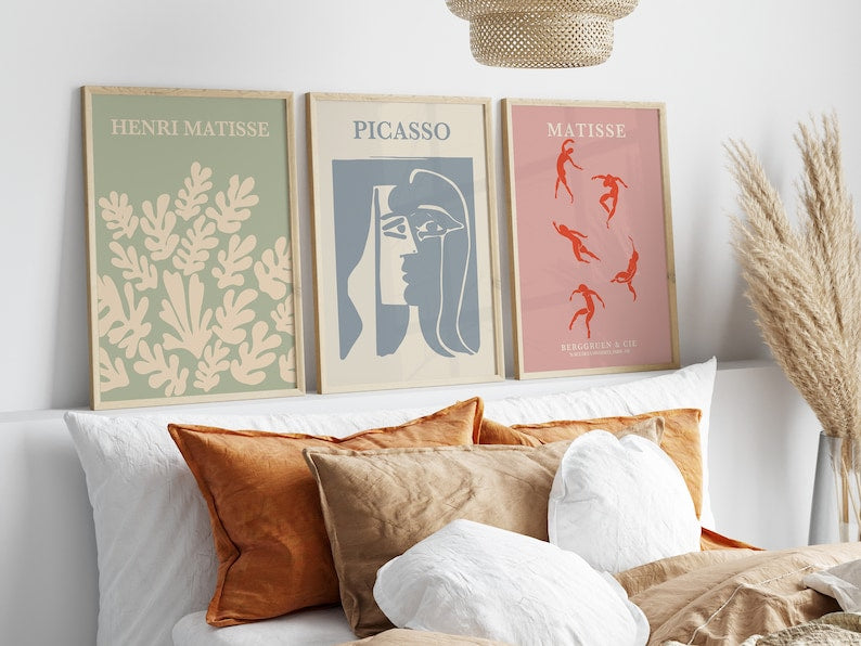 Bohemian Wall Art Set: Matisse & Picasso Inspired Trio