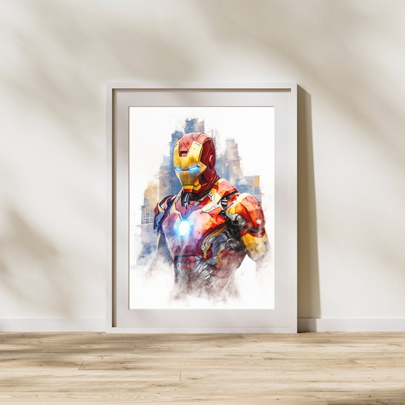 Superhero Spiderman Watercolor Set of 6 Posters | Digital Printable Art
