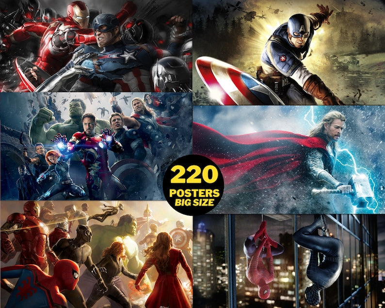 Marvel Avengers Heroes Clipart PNG Posters