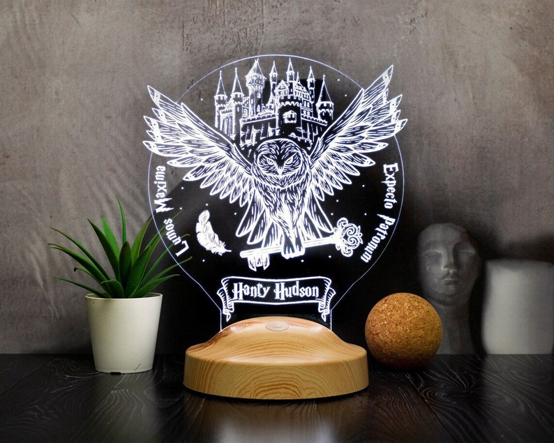 Personalized Hedwig 3D LED Lamp: Magical Nightlight