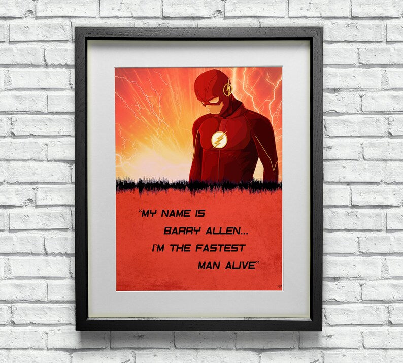 Minimalist "The Flash" Soundwave Poster Print