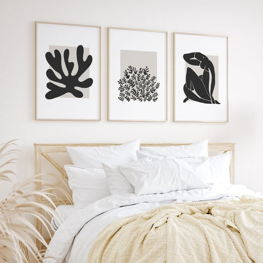 Neutral Matisse Abstract Woman Wall Art Set