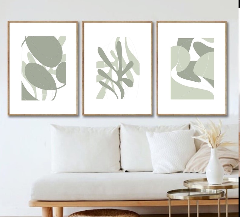 Sage Green Boho Wall Prints Set of 3