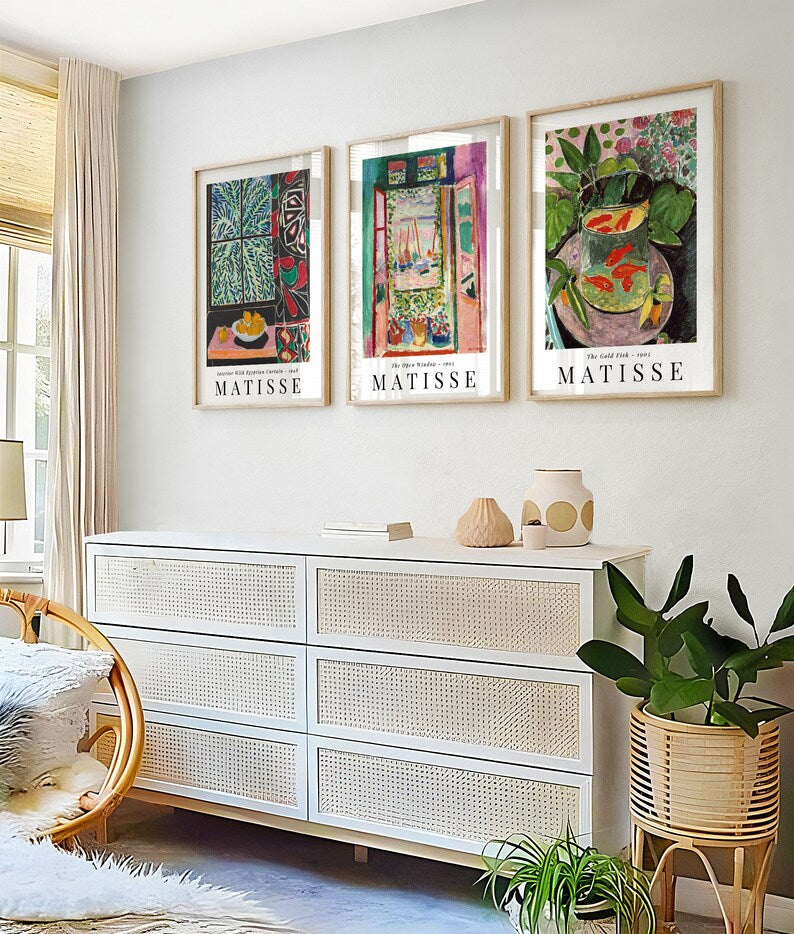 Matisse-Inspired Gallery Wall Set: Abstract Landscapes and Nature Still Lifes