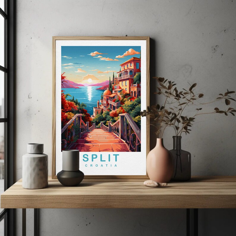 Split City Travel Poster | Printable Euro Décor