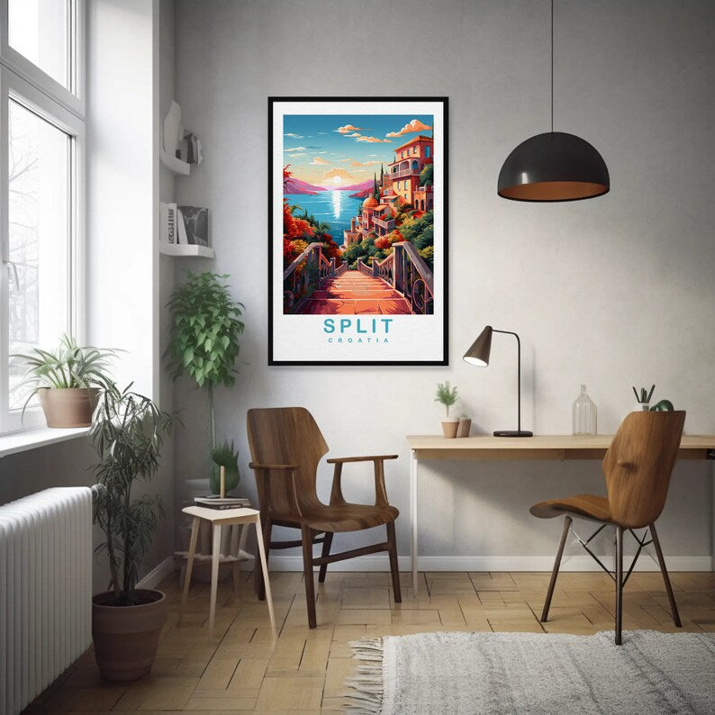 Split City Travel Poster | Printable Euro Décor